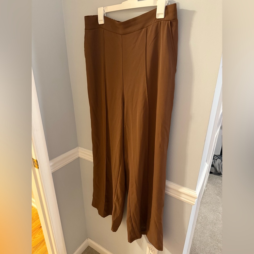 Brown Wide-Leg Women's Pants - Picture 3 of 5